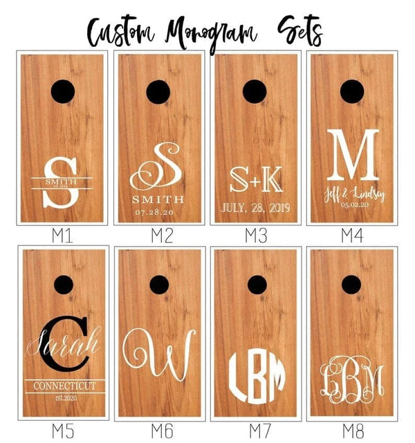 MegaChess Custom Premium Monogrammed Cornhole Set | LawnGames