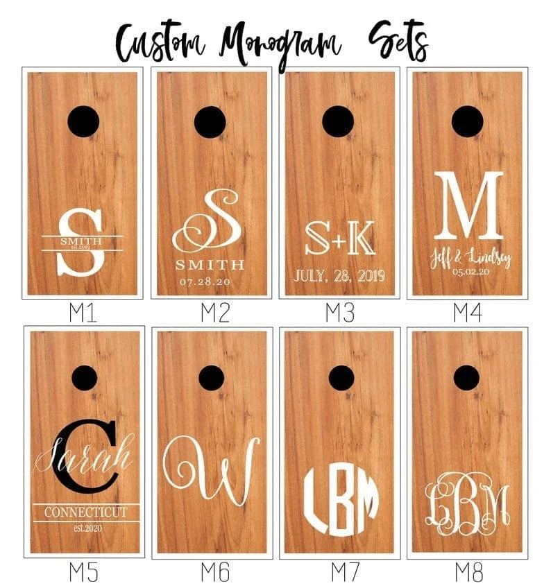 MegaChess Custom Premium Monogrammed Cornhole Set | LawnGames