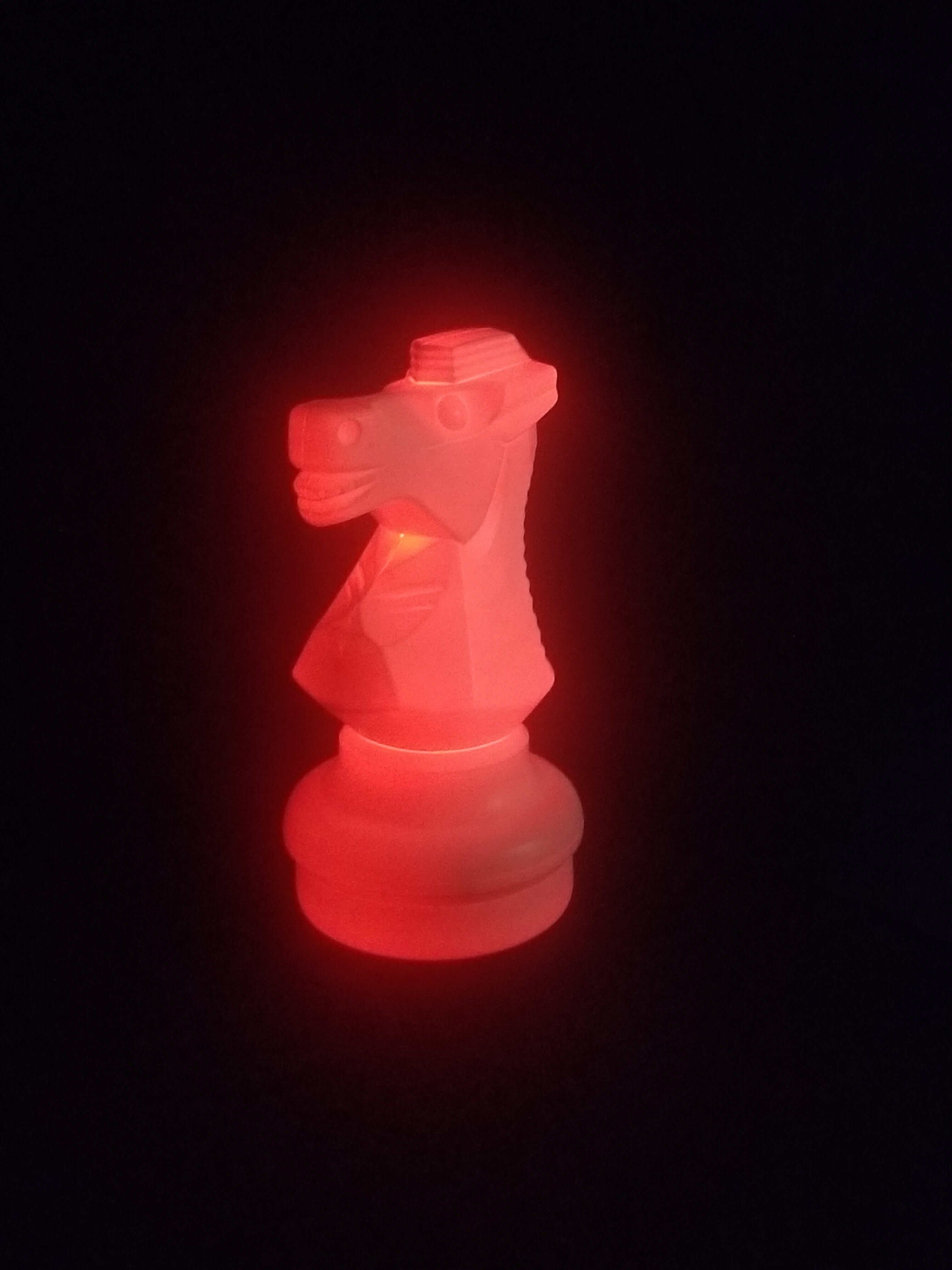 MegaChess Floor Games MegaChess 18 Inch LED Knight Individual Plastic Chess Piece - Red