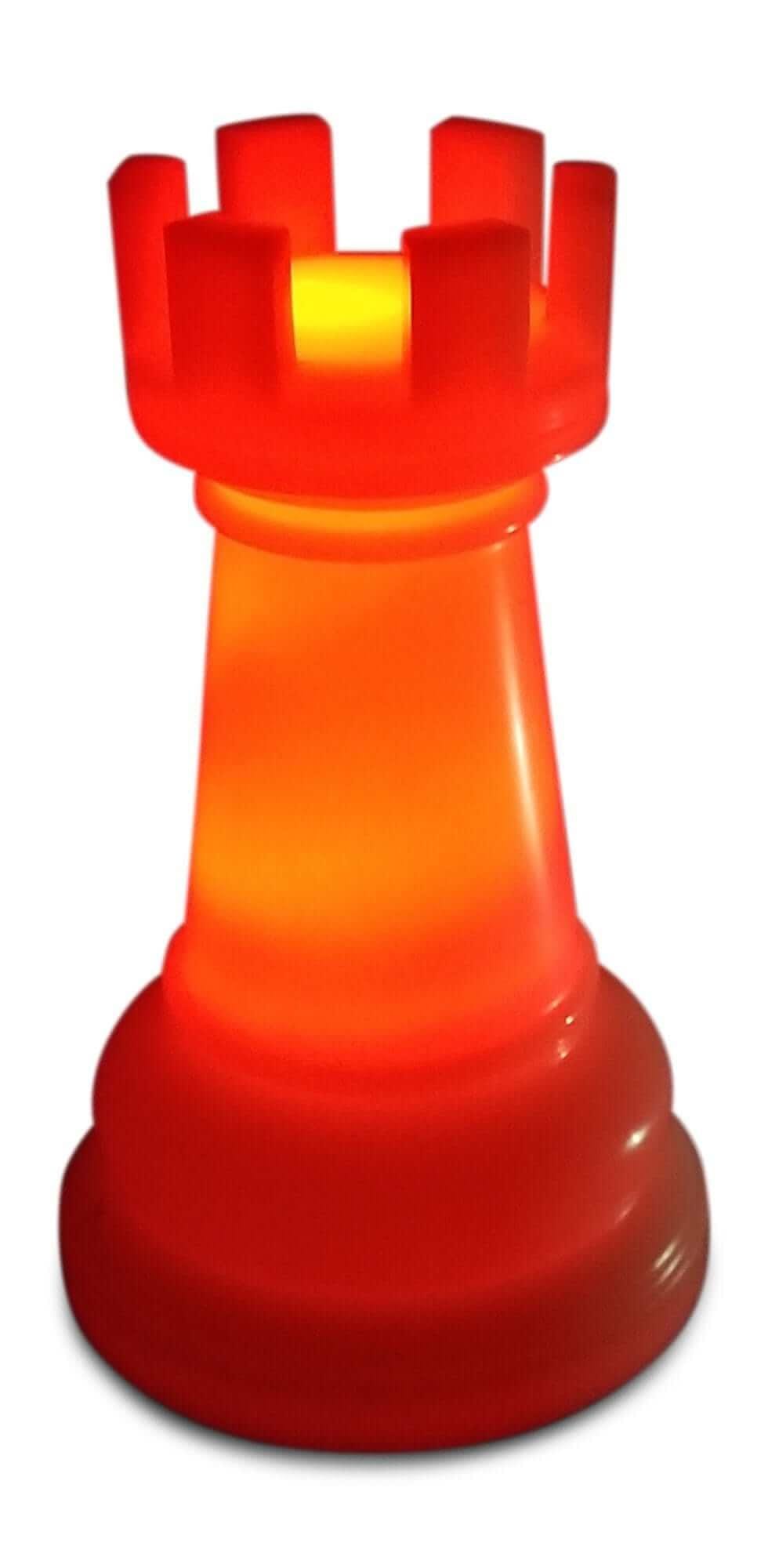 MegaChess Floor Games MegaChess 21 Inch Perfect Rook Light-Up Giant Chess Piece - Red