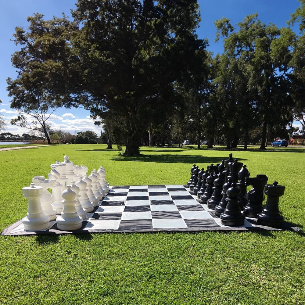 MegaChess 25 Inch Plastic Giant Chess Set with Quick-Fold Nylon Mat