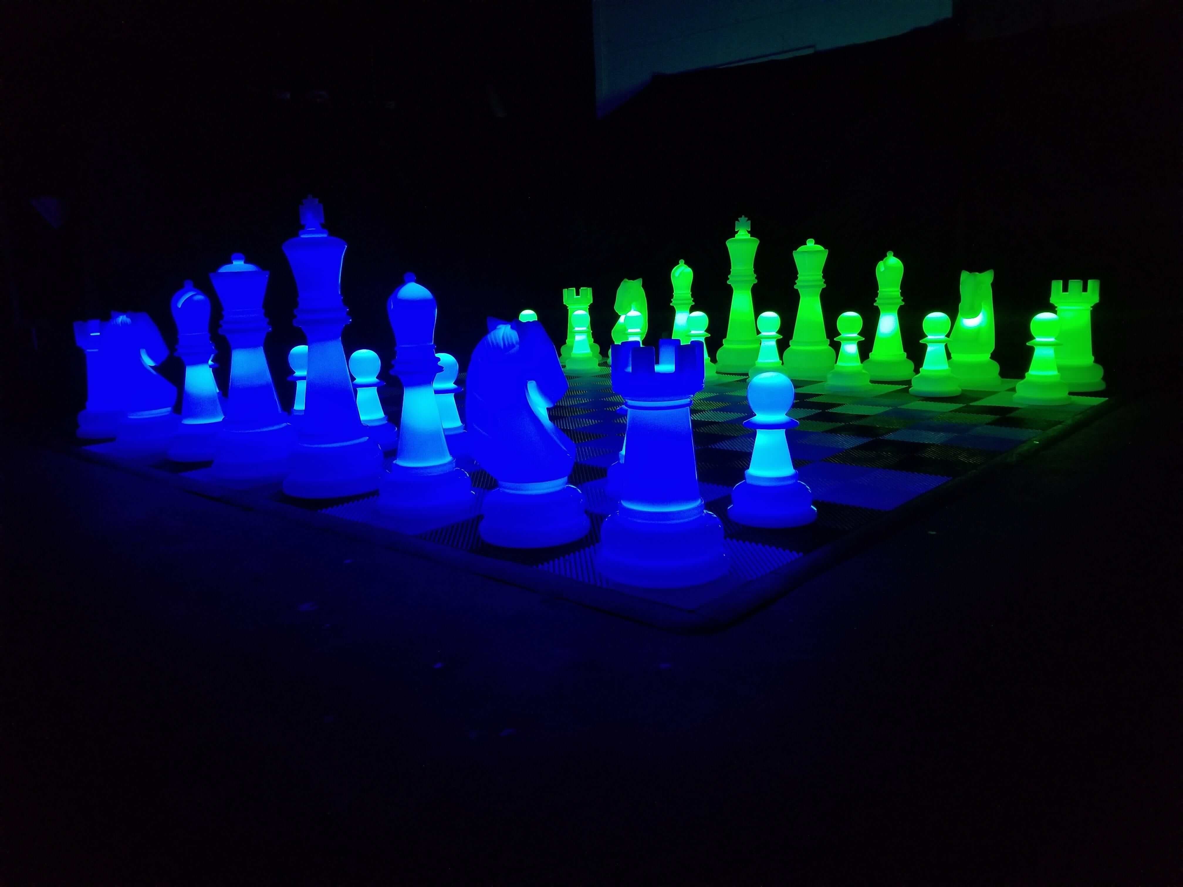 MegaChess Floor Games MegaChess 38 Inch Plastic LED Giant Chess Set - Option 2 - Night Time Only Set