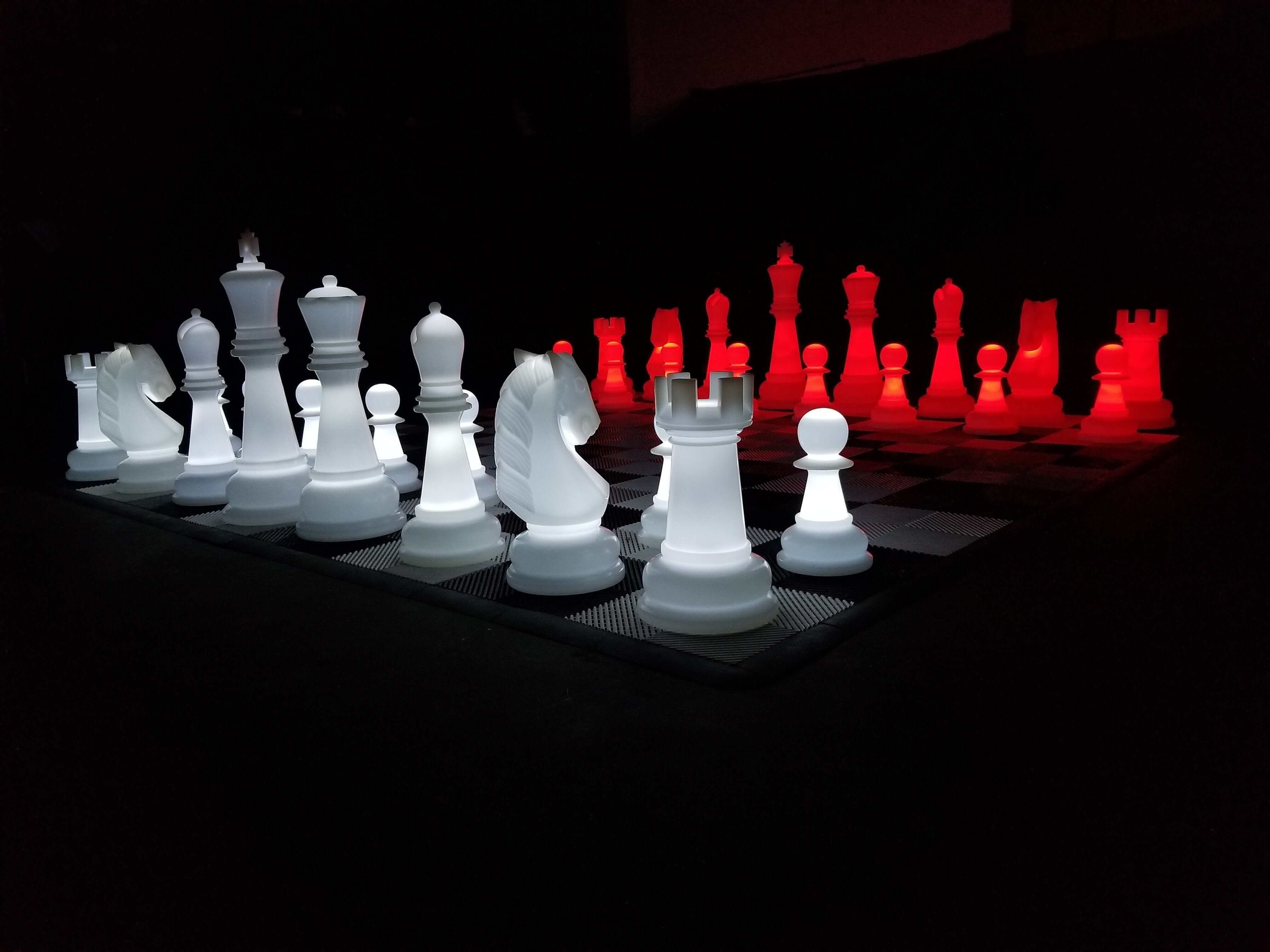 MegaChess Floor Games MegaChess 38 Inch Plastic LED Giant Chess Set - Option 2 - Night Time Only Set