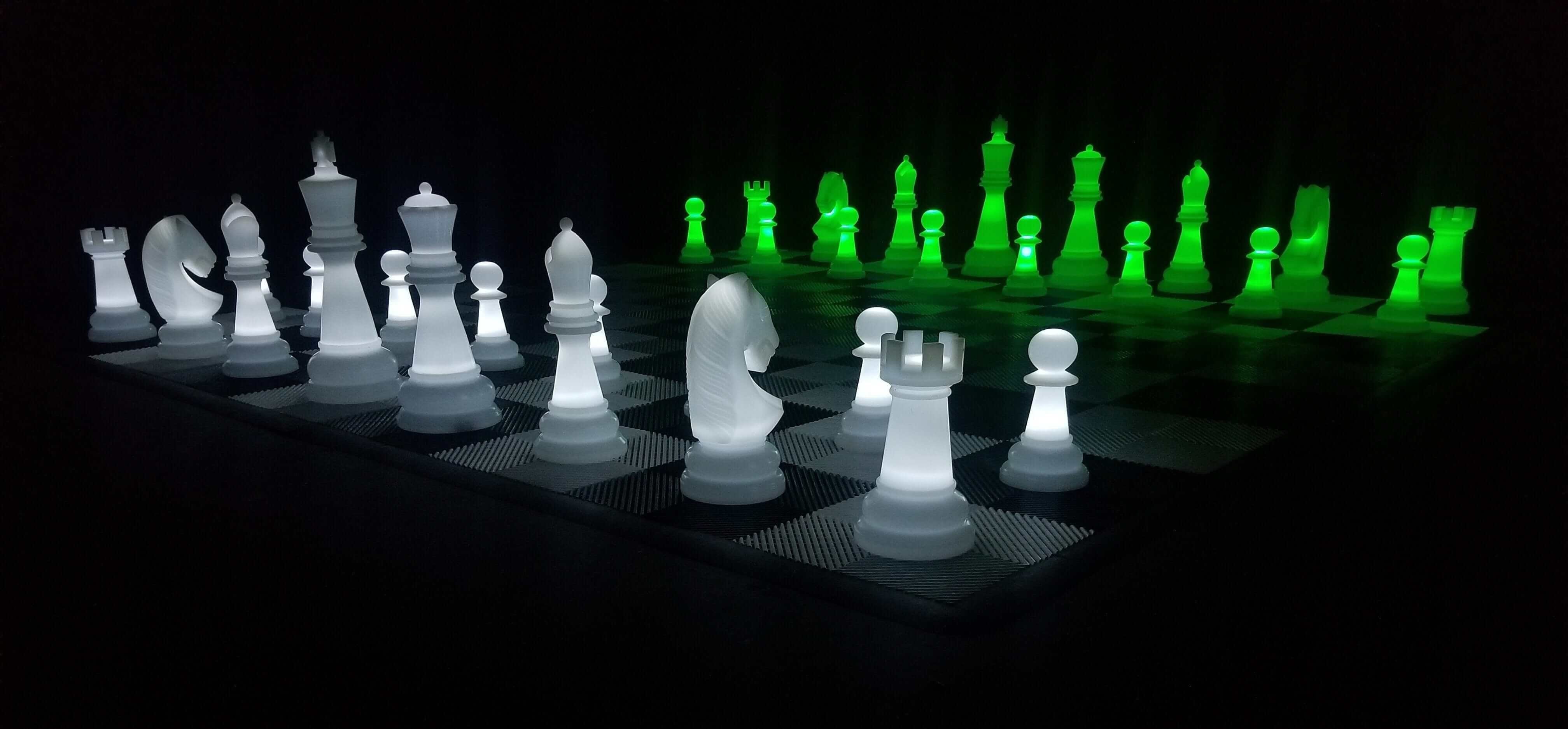 MegaChess Floor Games MegaChess 38 Inch Plastic LED Giant Chess Set - Option 2 - Night Time Only Set