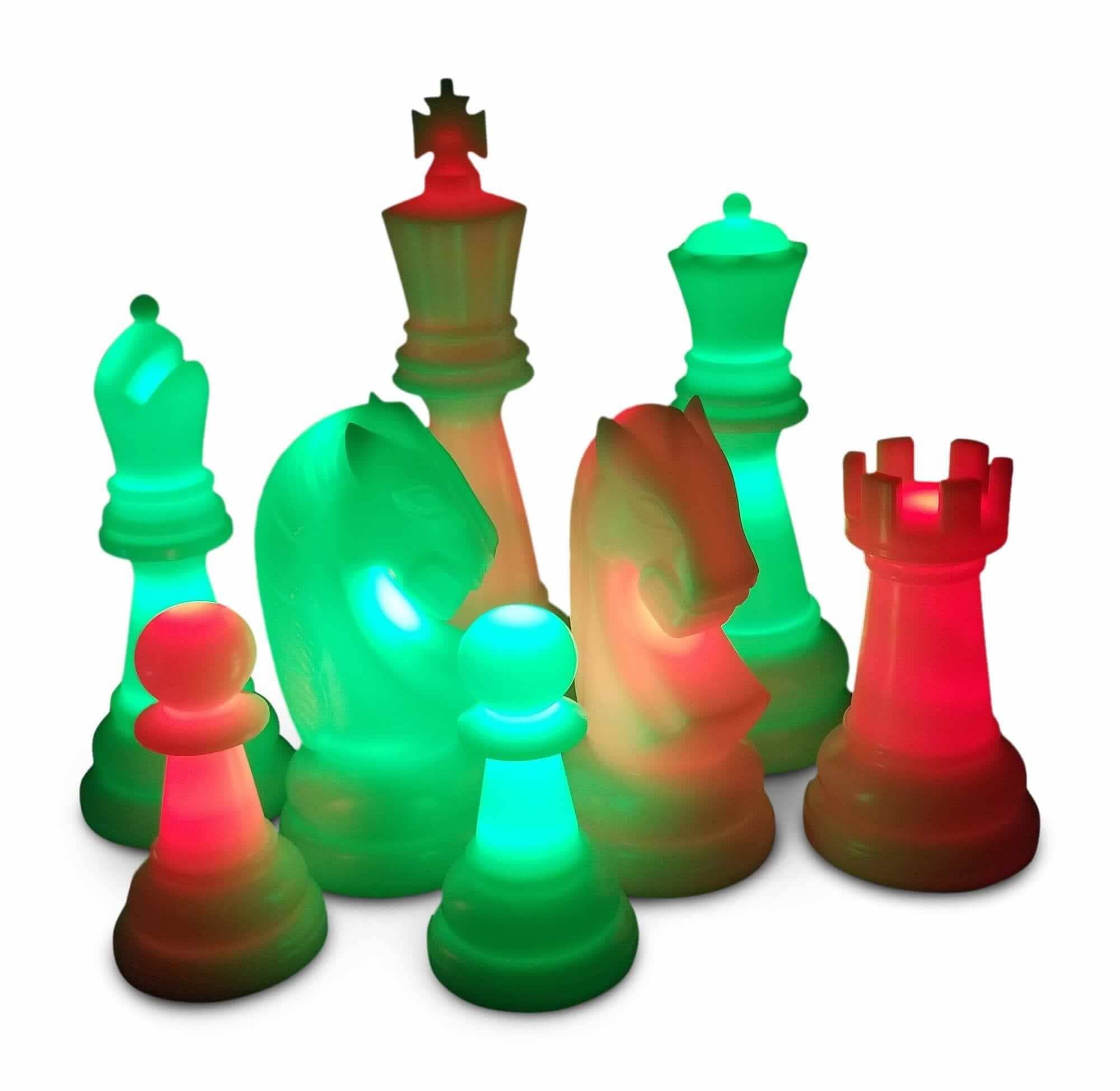 MegaChess Floor Games MegaChess 48 Inch Perfect LED Giant Chess Set - Option 2 - Night Time Only Set