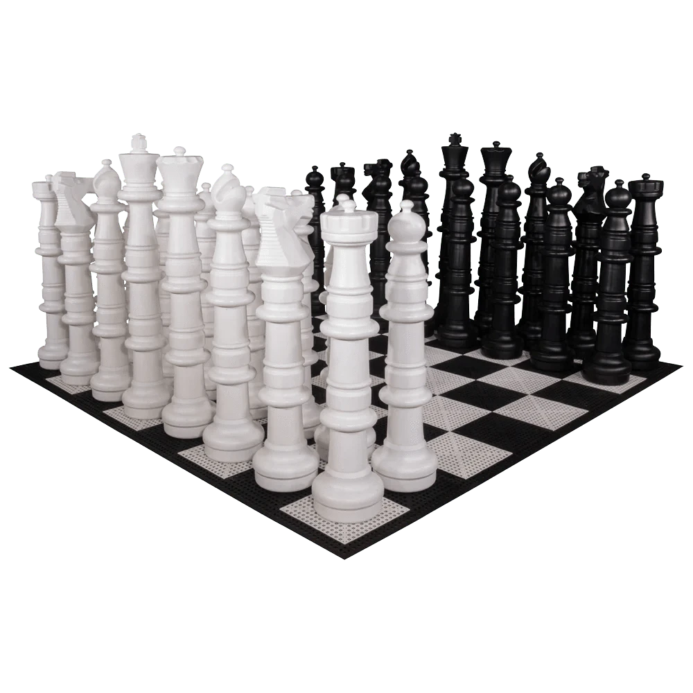 MegaChess MegaChess 49 Inch Plastic Giant Chess Set with Commercial Grade Roll-up Chessboard
