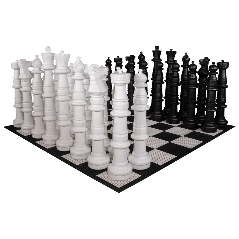 MegaChess MegaChess 49 Inch Plastic Giant Chess Set with Commercial Grade Roll-up Chessboard