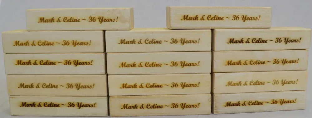 MegaChess Personalized Games Giant Custom Tumbling Tower: Laser-Engraved Hardwood Blocks