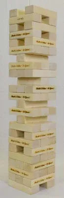 MegaChess Personalized Games Giant Custom Tumbling Tower: Laser-Engraved Hardwood Blocks