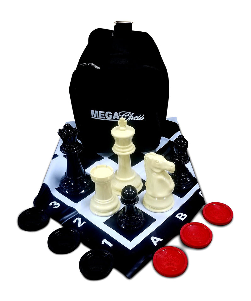 MEGACHESS Large Chess Set  8-inch King with Large Checkers Set and Giant Vinyl Chess Mat | Default Title | MegaChess.com