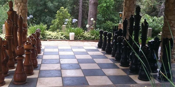 MegaChess 72 Inch Teak Giant Chess Set | Default Title | MegaChess.com
