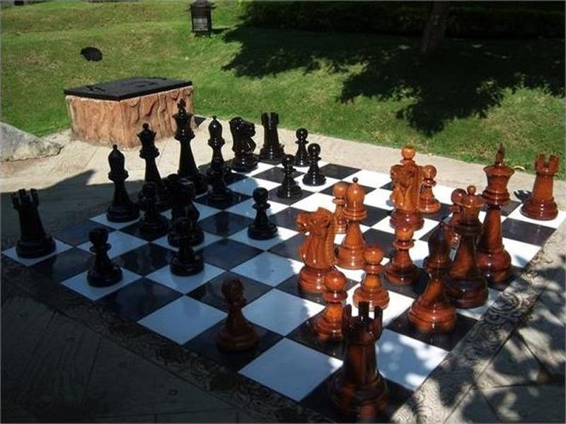 MegaChess 24 Inch Teak Giant Chess Set |  | MegaChess.com