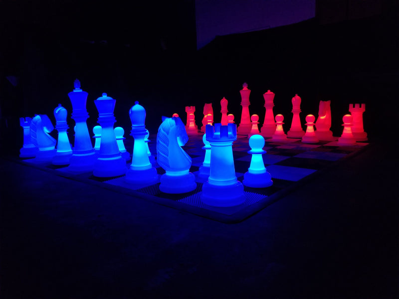 MegaChess 25 Tall Light-Up Giant Chess Set - Day/Night Set - White Side  Illuminates Red