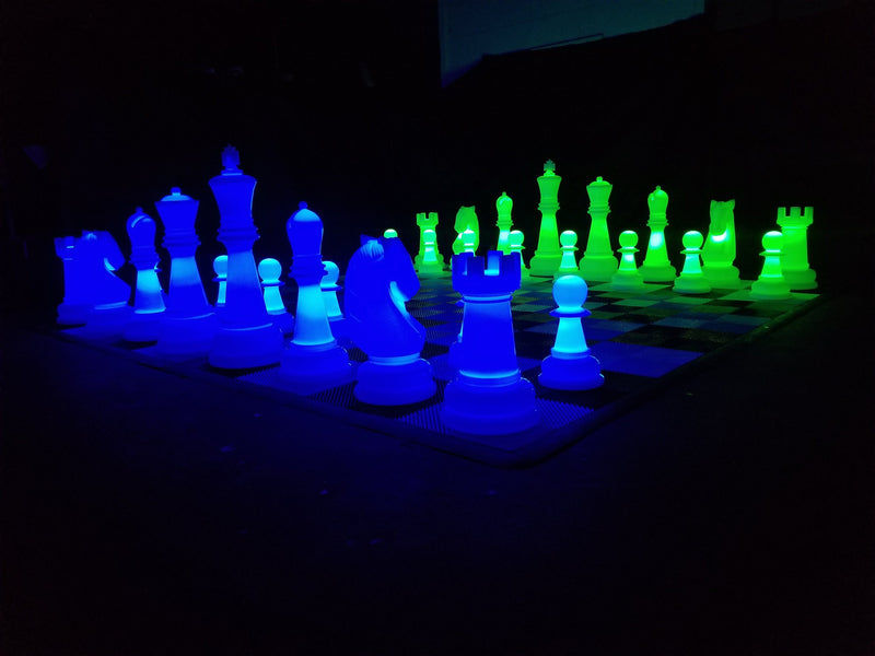 MegaChess 38 Inch Plastic LED Giant Chess Set - Option 2 - Night Time Only Set |  | MegaChess.com