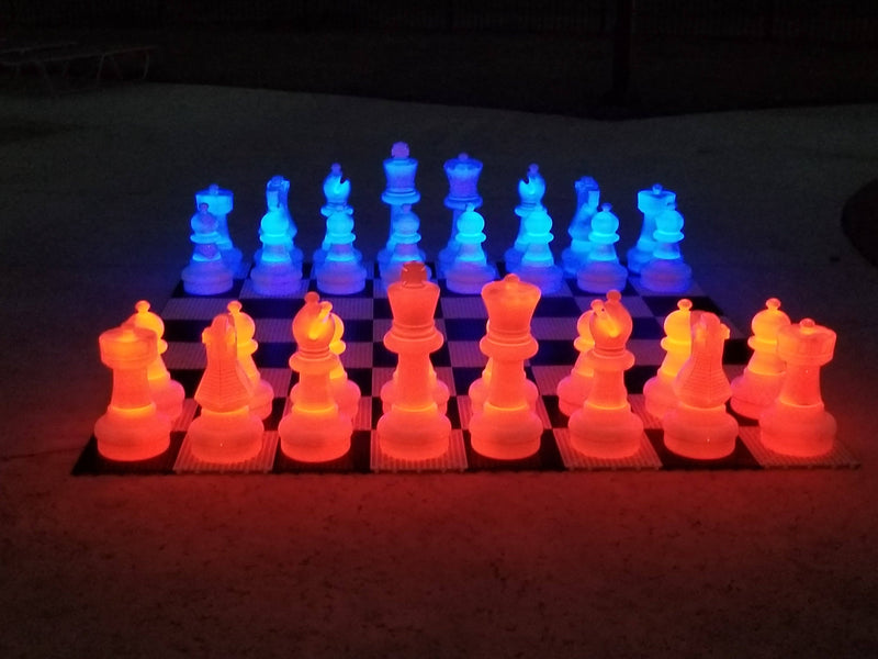 MegaChess 25 Inch Plastic LED Giant Chess Set - Option 3 - Day and Night Deluxe Set |  | MegaChess.com