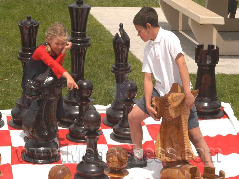 MegaChess 48-Inch Teak Giant Chess Set |  | MegaChess.com