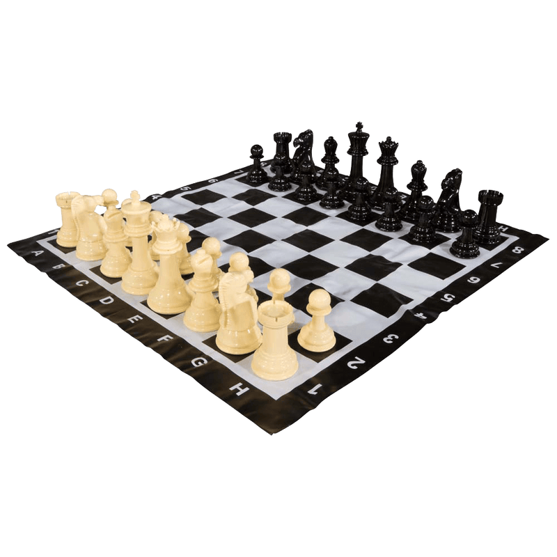 MEGACHESS Large Chess Set  8-inch King with Large Checkers Set and Giant Vinyl Chess Mat |  | MegaChess.com