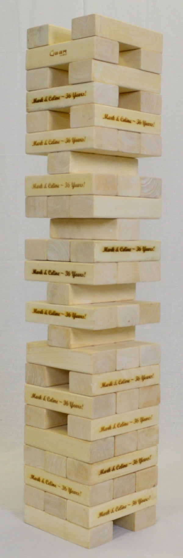 Customized Mega Tumble Tower Hardwood | 14 Blocks | MegaChess.com
