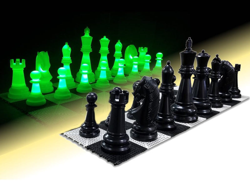 MegaChess 26 Inch Perfect Light-up LED Giant Chess Set  - Option 1 - Day and Night Value Set |  | MegaChess.com