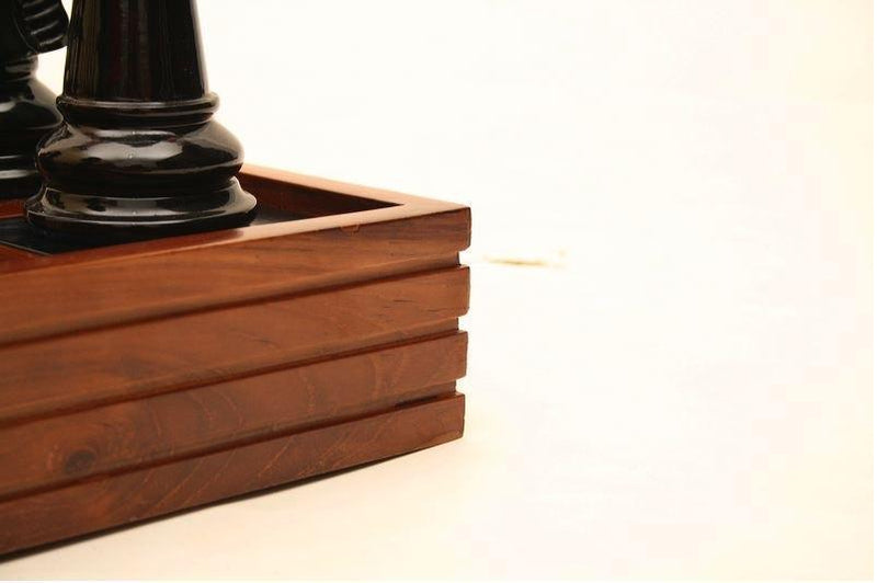 Giant Chess MegaBox Teak Board With 4 Inch Squares
