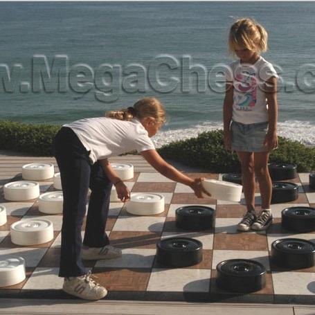 Mega Checker Plastic Set 10" Diameter with Quick Fold Nylon Chess Board |  | MegaChess.com
