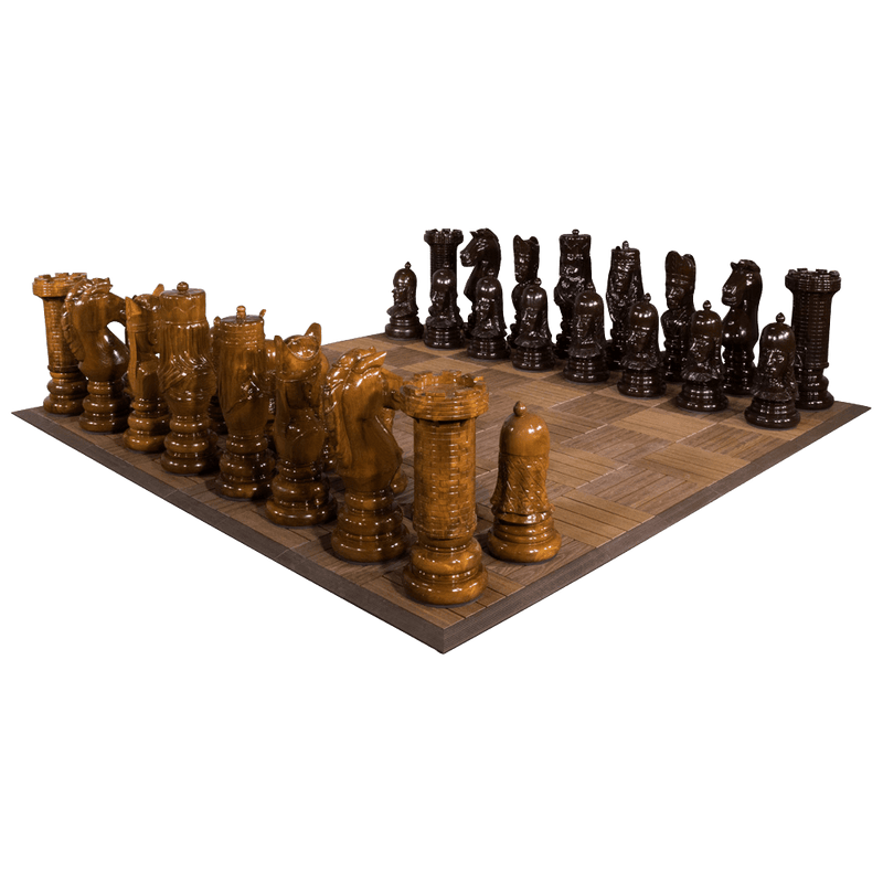 MegaChess 24 Inch Medieval Teak Giant Chess Set |  | MegaChess.com