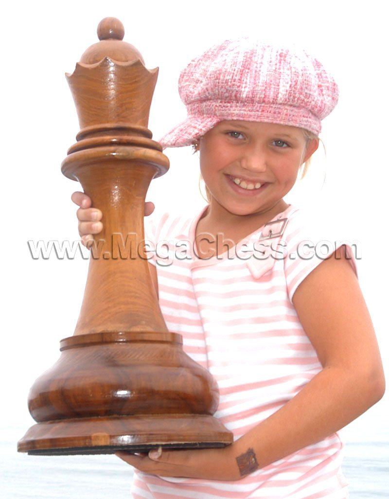 MegaChess 21 Inch Light Teak Queen Giant Chess Piece |  | MegaChess.com