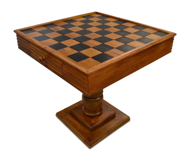 MegaChess Teak Giant Chess Table With 4 Inch Squares - 2' 10" x 2' 10" |  | MegaChess.com