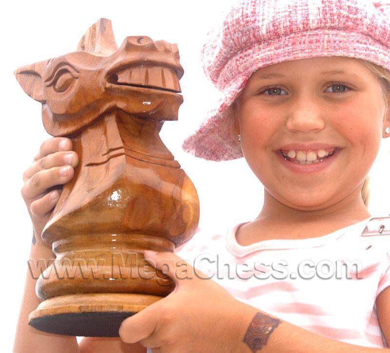 Mega Chess Buy Individual Chess Pieces MegaChess 10 Inch Light Teak Knight Giant Chess Piece