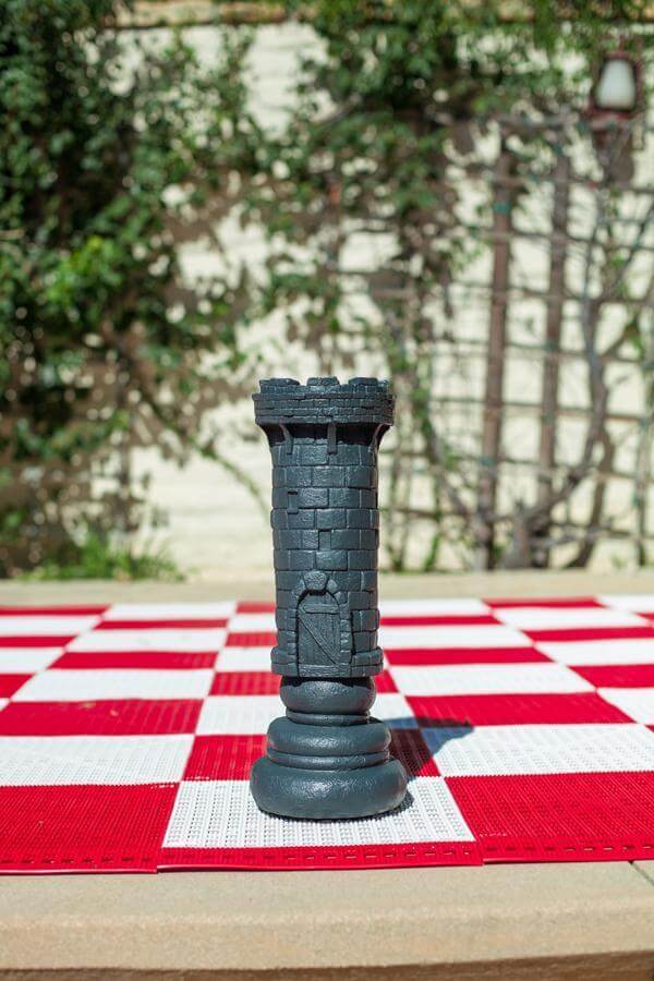 Giant Chess Piece 14 Inch Dark Fiberglass Medieval Rook