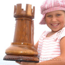 Mega Chess Buy Individual Chess Pieces MegaChess 14 Inch Light Teak Rook Giant Chess Piece