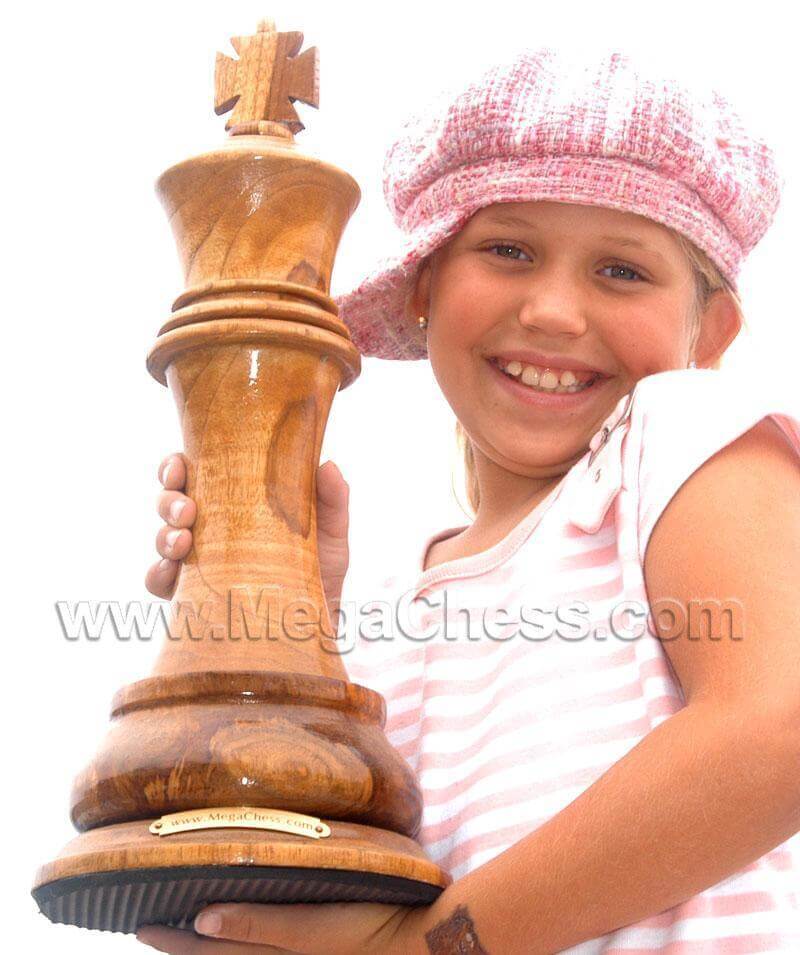 MegaChess 16 Inch Light Teak King Giant Chess Piece |  | MegaChess.com