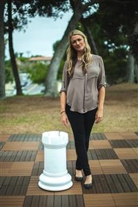 MegaChess 23 Inch White Fiberglass Rook Giant Chess Piece |  | MegaChess.com