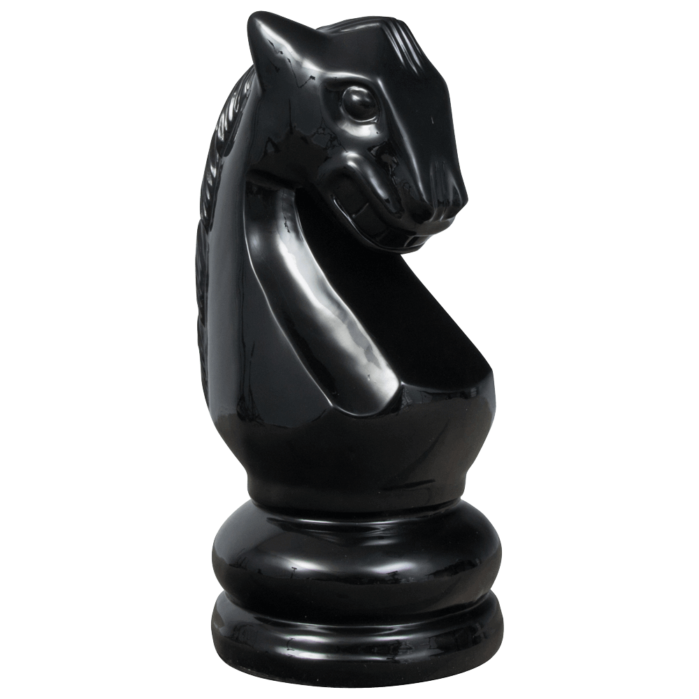 MegaChess 28 Inch Black Fiberglass Knight Giant Chess Piece |  | MegaChess.com