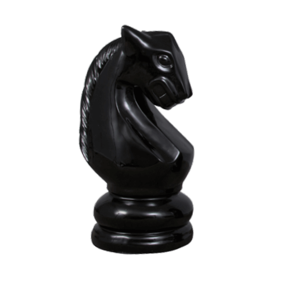 MegaChess 28 Inch Black Fiberglass Knight Giant Chess Piece |  | MegaChess.com