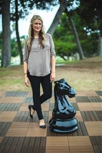 MegaChess 28 Inch Black Fiberglass Knight Giant Chess Piece |  | MegaChess.com