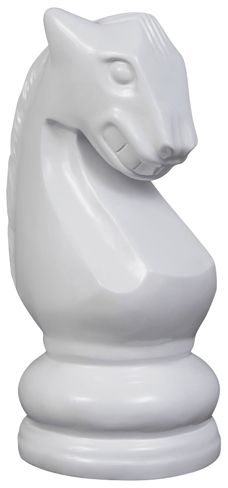 MegaChess 28 Inch White Fiberglass Knight Giant Chess Piece |  | MegaChess.com