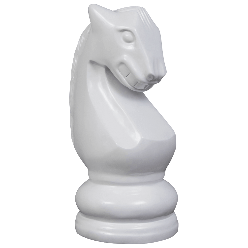 MegaChess 28 Inch White Fiberglass Knight Giant Chess Piece |  | MegaChess.com