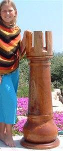 MegaChess 35 Inch Light Teak Rook Giant Chess Piece |  | MegaChess.com