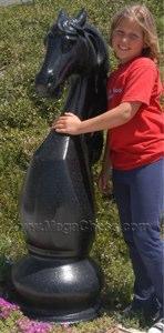 MegaChess 50 Inch Black Fiberglass Knight Giant Chess Piece |  | MegaChess.com
