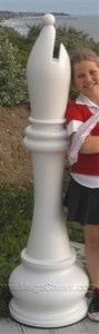 MegaChess 59 Inch White Fiberglass Bishop Giant Chess Piece |  | MegaChess.com
