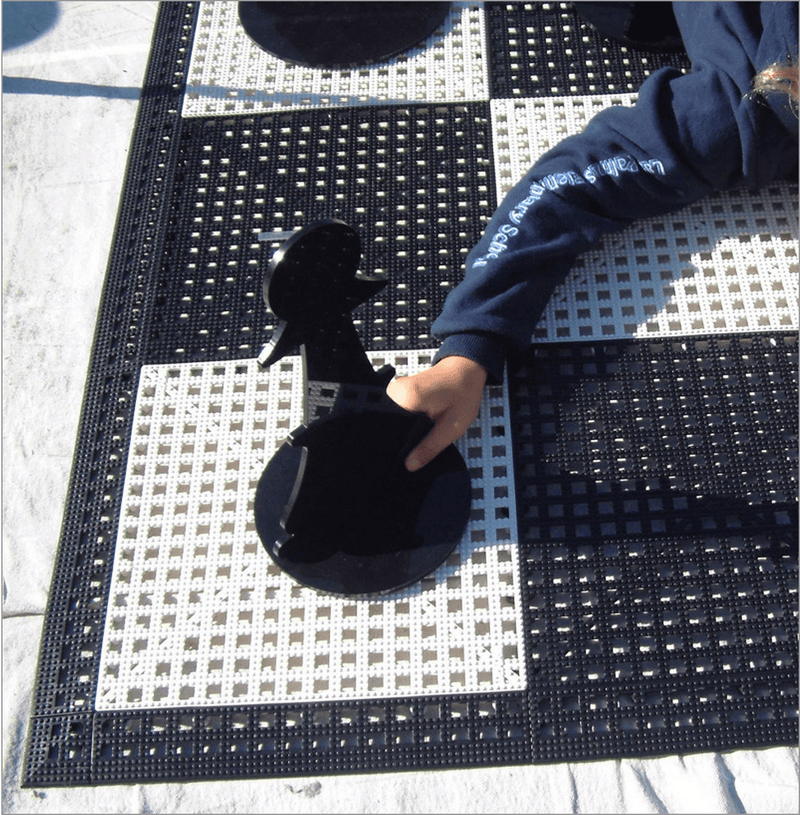 Mega Chess Custom Color Commercial Grade Roll Up Giant Chess Board with 12 Inch Squares and Safety Edge Ramps
