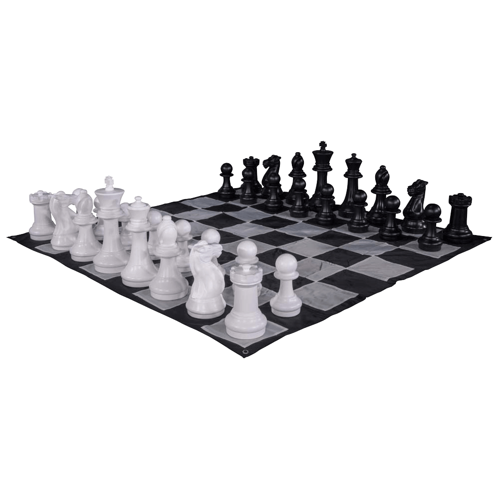 Mega Chess Floor Games MegaChess 16 Inch Plastic Giant Chess Set With Quick Fold Nylon Mat