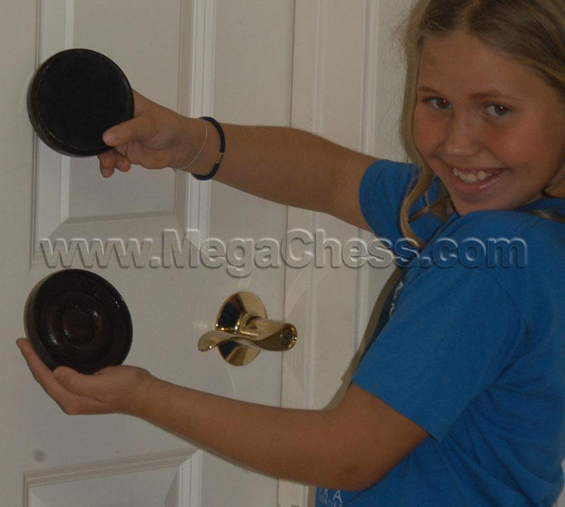 MegaChess 4 Inch Teak Giant Checkers |  | MegaChess.com