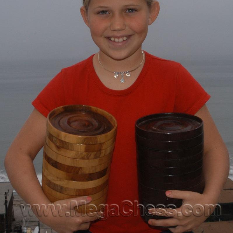 MegaChess 5 Inch Teak Giant Checkers |  | MegaChess.com