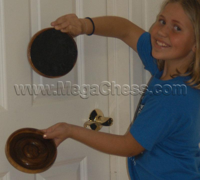 MegaChess 6 Inch Individual Light Teak Giant Checker |  | MegaChess.com