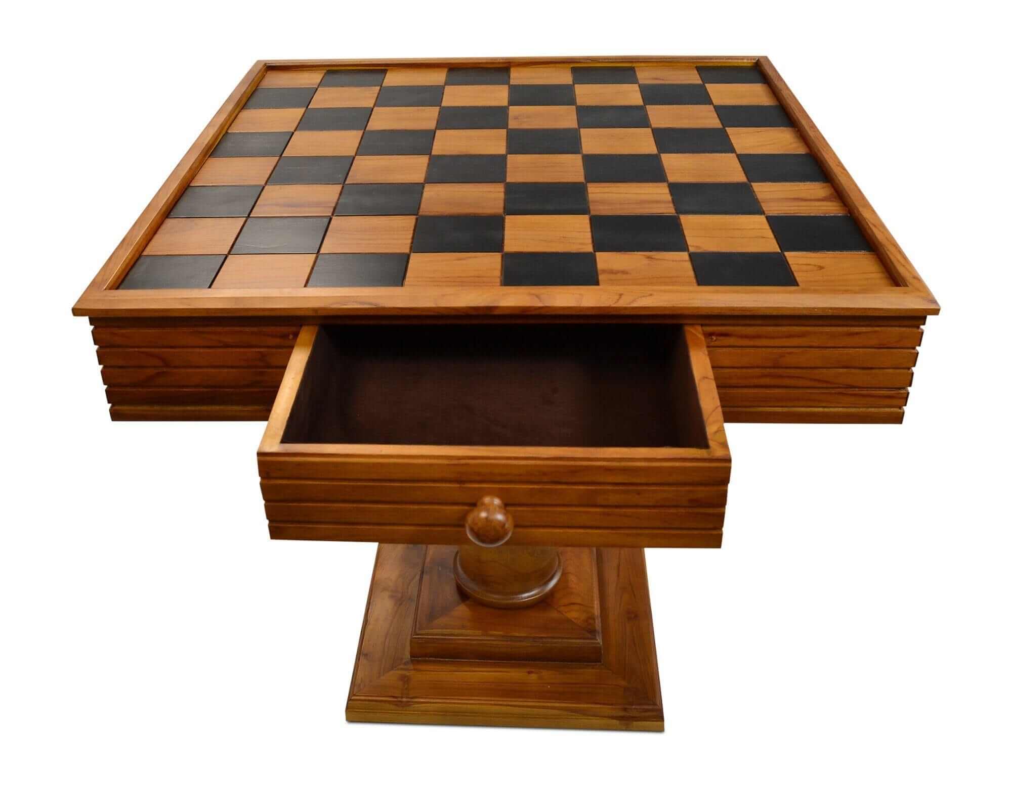 Mega Chess Giant Chess Home Decor MegaChess Teak Giant Chess Table With 4 Inch Squares - 2' 10" x 2' 10"