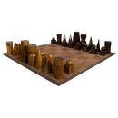 Mega Chess Giant Chess Sets MegaChess 21 Inch Geometric Teak Giant Chess Set