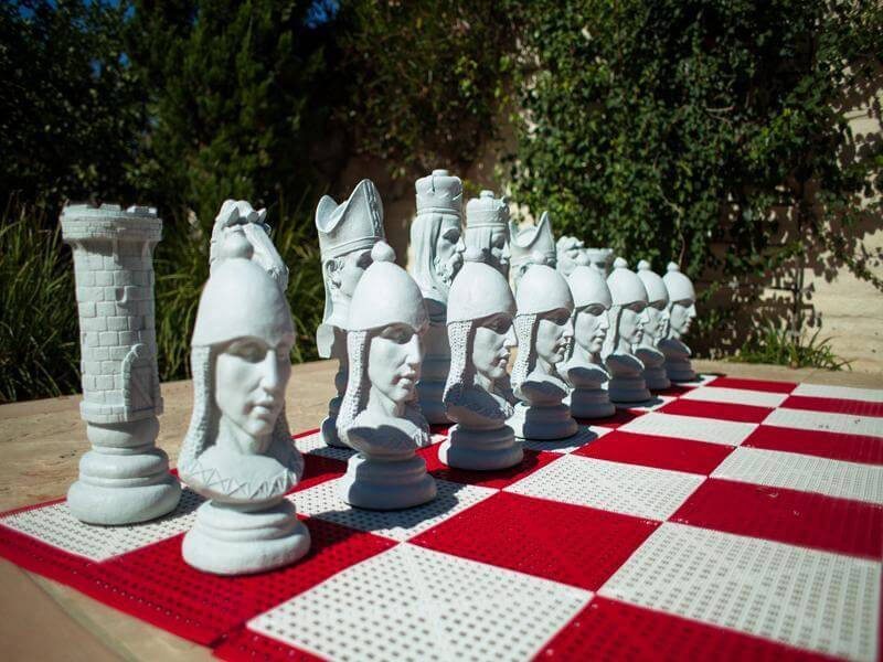 Mega Chess Giant Chess Sets MegaChess 24 Inch Medieval Fiberglass Giant Chess Set