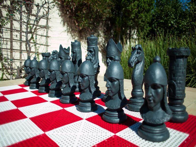 Mega Chess Giant Chess Sets MegaChess 24 Inch Medieval Fiberglass Giant Chess Set